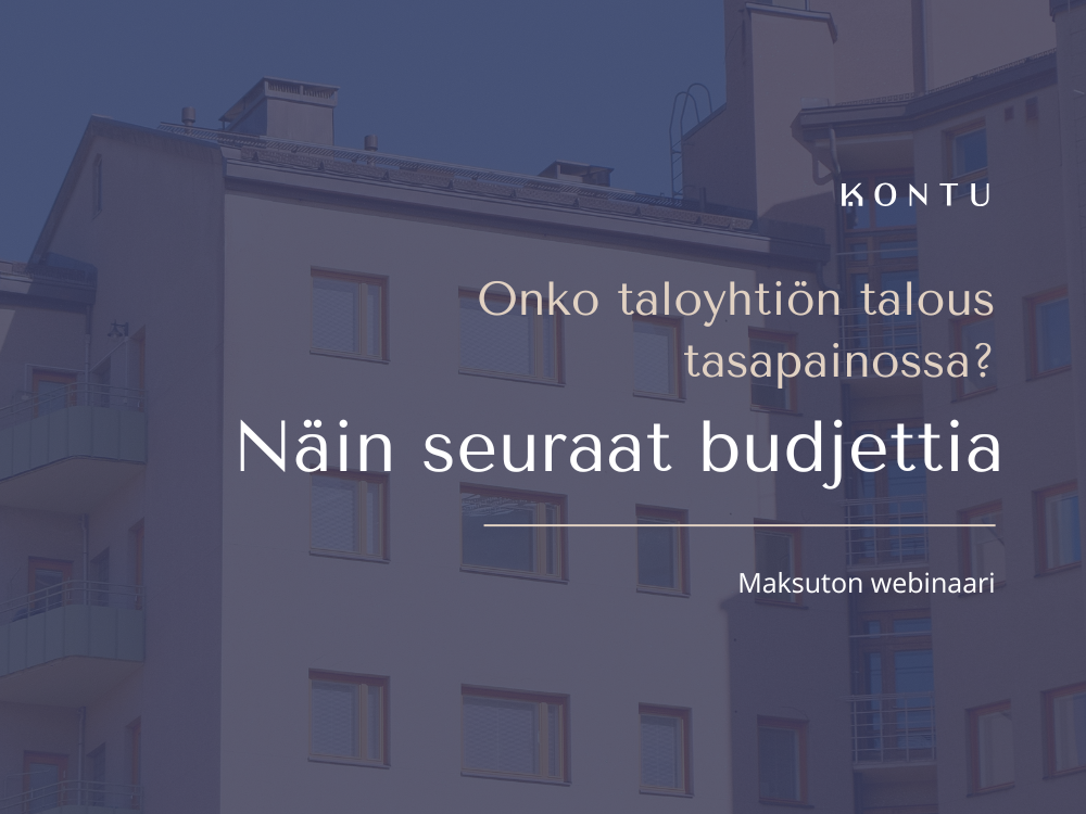 Näin seuraat taloyhtiön budjettia -webinaari 2.9.2026 klo 17. Tervetuloa!